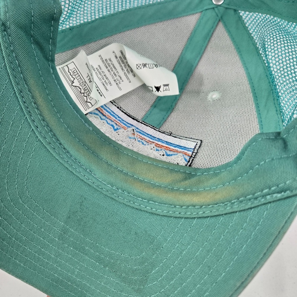 Patagonia Men‎ Hat One Size Green Trucker Logo Embroidered Organic Cotton READ - Picture 7 of 9
